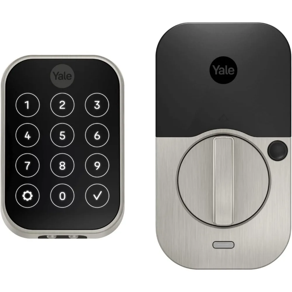 Yale Home Assure Lock 2 Catenaccio, Serratura per porta d'ingresso senza chiave in nichel satinato con tastiera touchscreen digitale e connessione Bluetooth