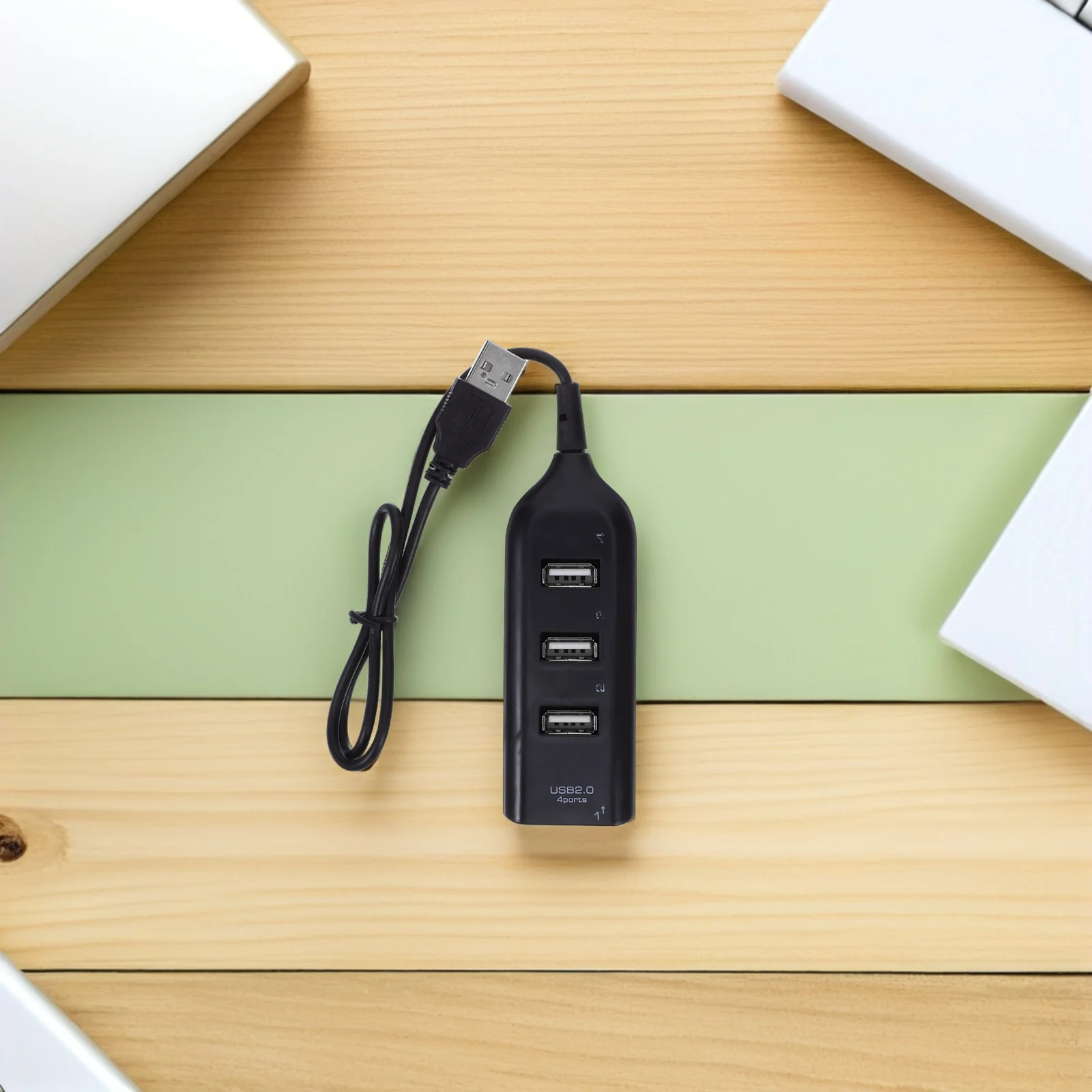 

4-портовый разветвитель-концентратор 2,0 для ноутбука, ПК, планшета, смартфона, черный высокоскоростной адаптер расширения передачи данных, USB-концентратор, USB-разветвитель