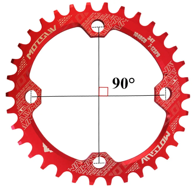 MOTSUV 104BCD Round Narrow Wide Chainring MTB Mountain Bike Bicycle 104BCD Chainwheel 32T 34T 36T 38T Crankset Tooth Plate Parts