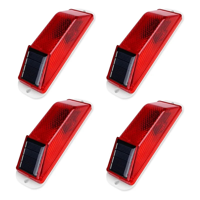 【RECOMENDAR】Solar Warning Lights, Bright Solar Strobe Lamp Magnetic Base, Waterproof LED Beacon Safety Light Outdoor 8 Pack Red