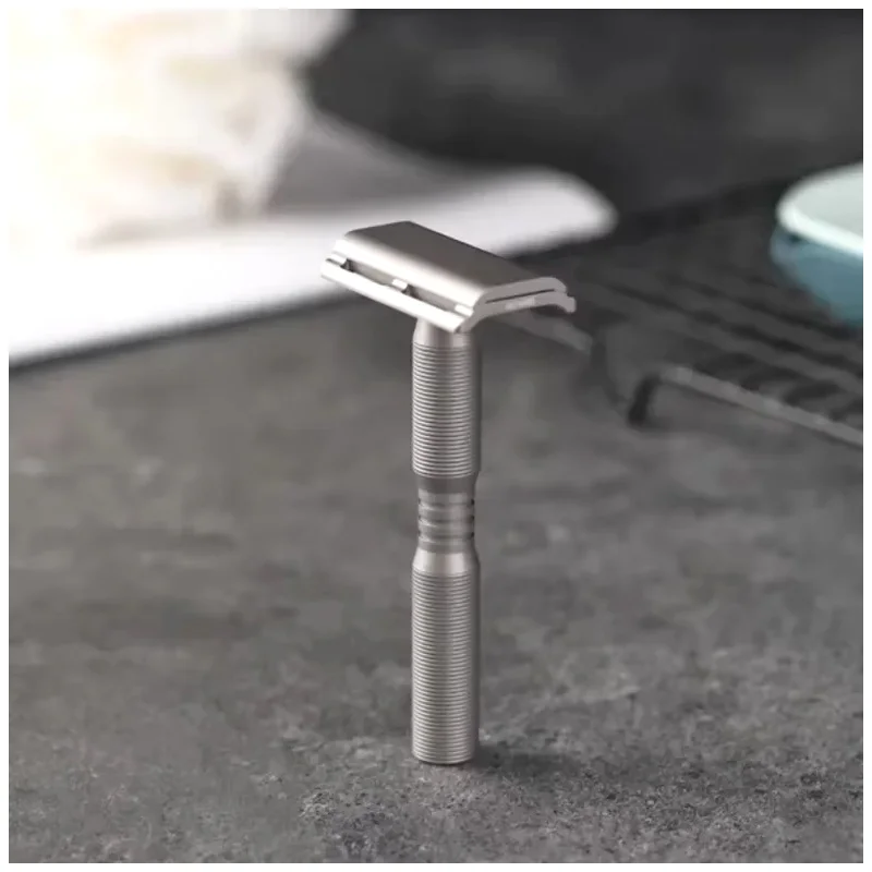 YAQI Ghost Titanium 0.70mm Blade gap Light Weight Safety Razor for Men Shaving Wet Shave Tools Men Shaving Products Mens Gift