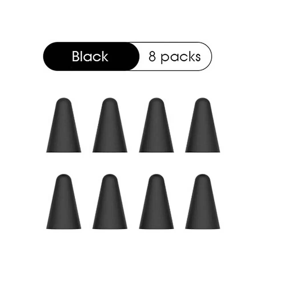 8PCS Stylus Pen Protective Cover Silicone Sleeve Tip Cap Touchscreen Writing Drawing Accuracy Increased Friction Noiseless
