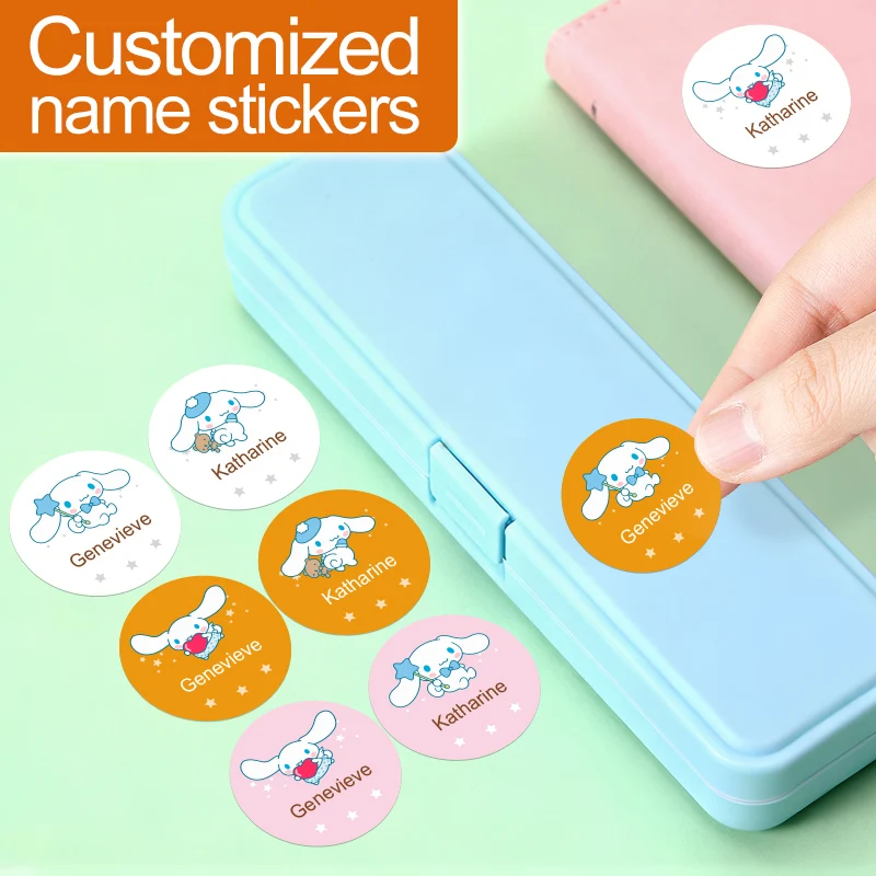 

Наклейки с именами Cutsom Cinnamoroll для возвращения в школу — персонализированные милые и практичные красочные этикетки для рождественских подарков