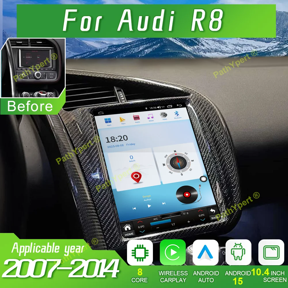 

10.4"Android 15 For Audi R8 2007-2014 Intelligent Systems 2Din Multimedia Player Car Radio GPS Navigation BT DSP Stereo Carplay