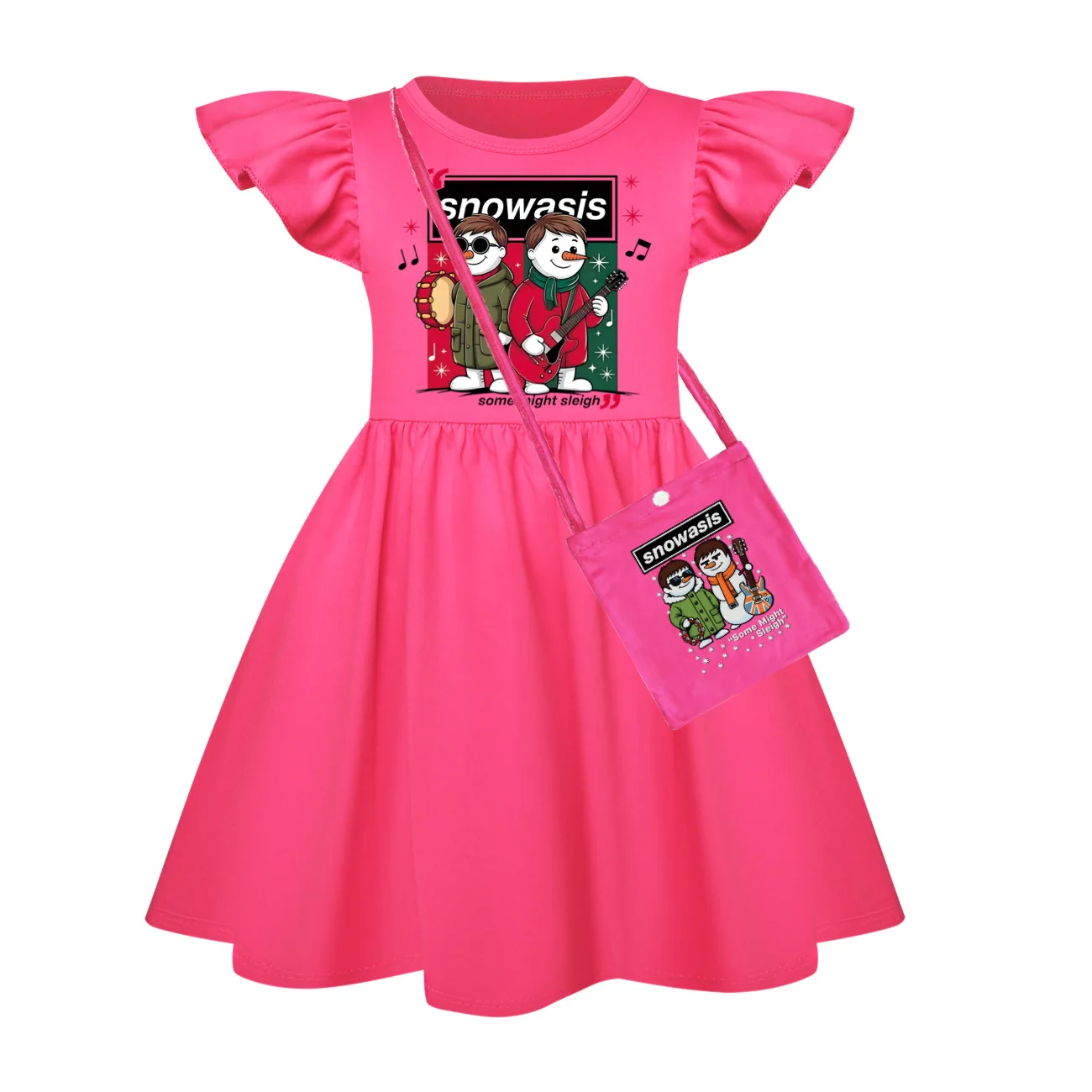 Funny Snowasis Some Might Sleigh Girls Sleepwear Girls Birthday Clothes Children Ruffle Dress Sleepwear Girls Dresses Home Dress