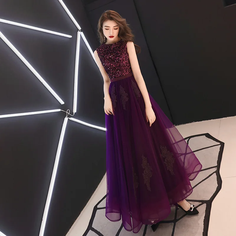 GMQ-11/17#Back Zipper Evening Dress Women\'s 2024 Spring New Sequins Performance Celebrity Dinner Annual Meeting Host Long Dress