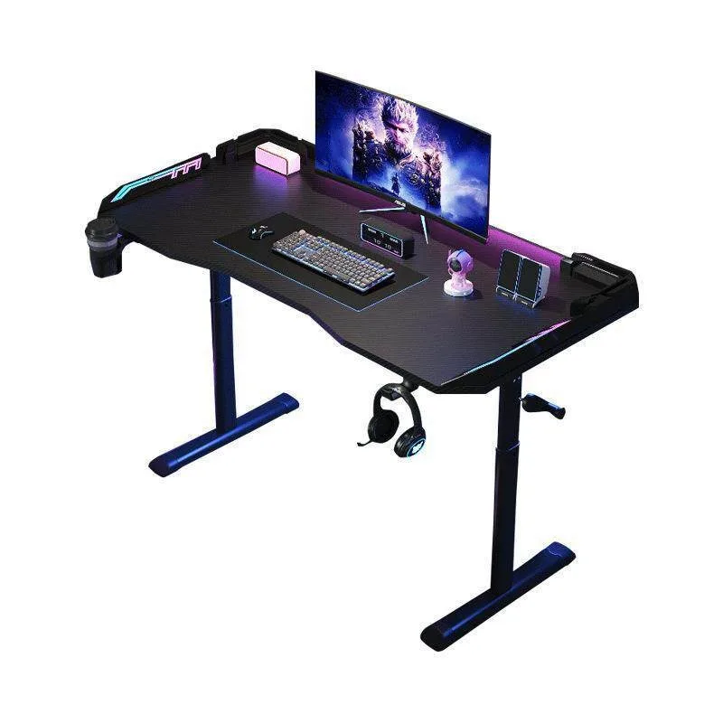 Bedroom home gaming e-sports table, thickened lifting table computer table with ambient lamp desktop e-sports table