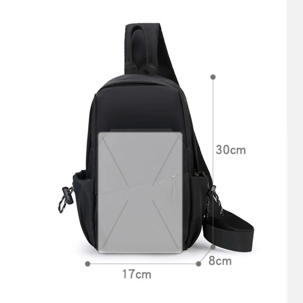 Black Grey Blue Men Chest Bag Storage Bag Large Capacity Oxford Cloth Waist Bag Multifunctional Mobile Phone Bag Unisex