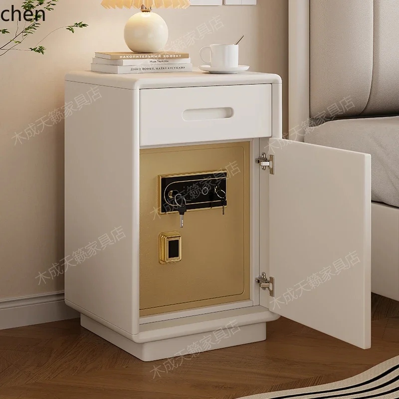 DSA solid wood bedside table anti-theft safe integrated bedroom fingerprint password lock smart locker