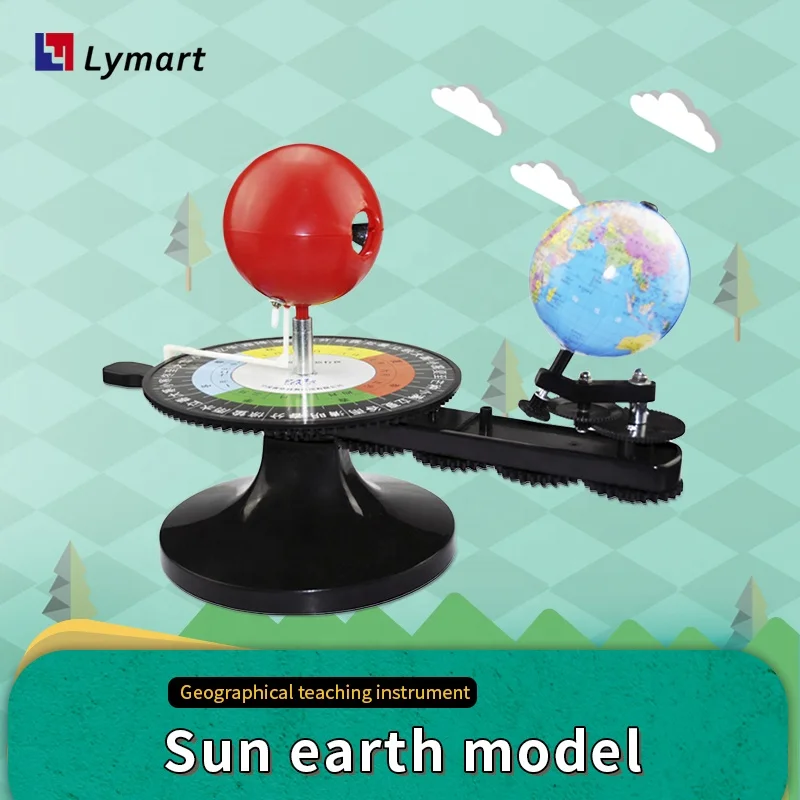 Hot Sale Cheap three Globes Sun Earth Moon Model with light Orbital Planetarium demonstrator