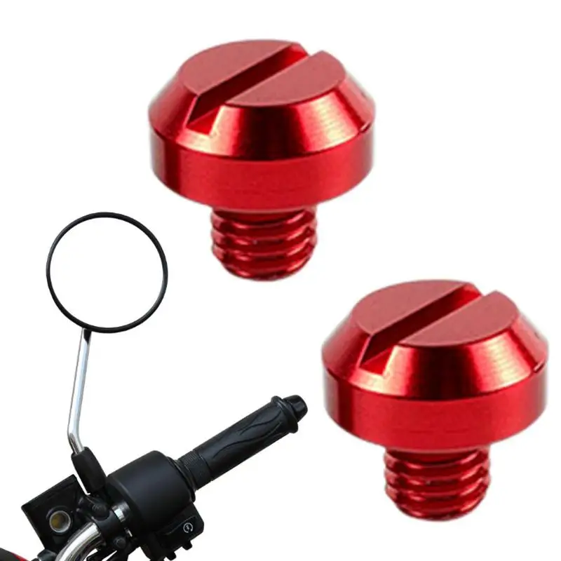 Motorcycle Mirror Bolts 2PCS Motorcycle Aluminum Alloy Rearview Holes Screws Colorful Motorcycle Accessories For Travel Portable