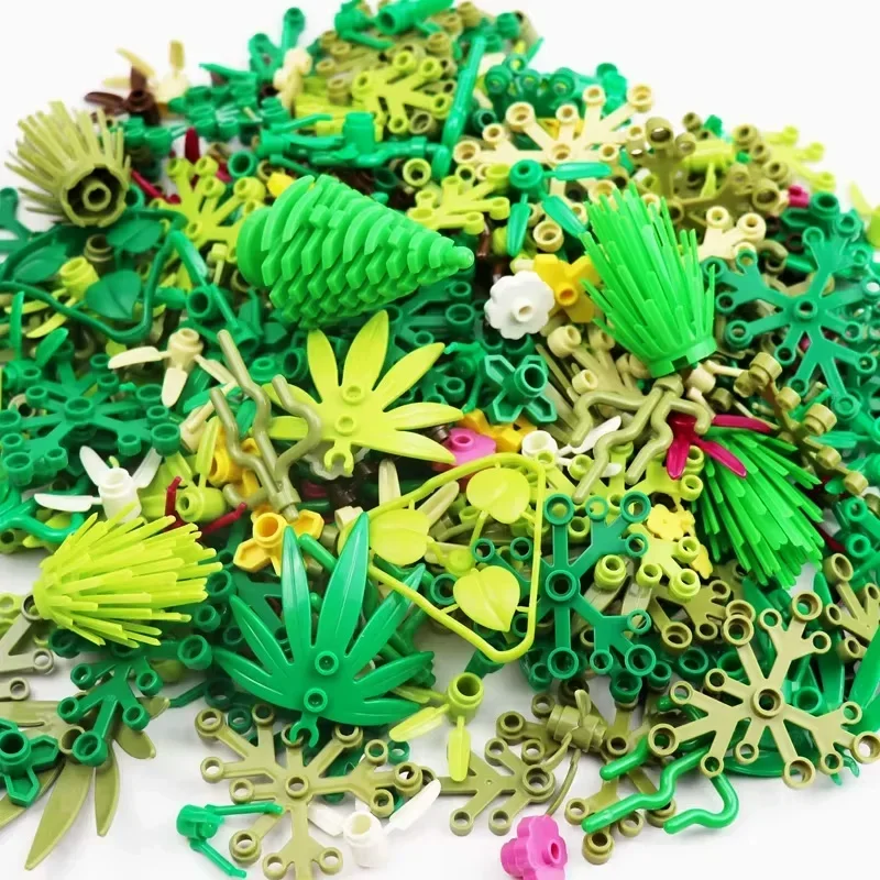 Creative Plants Jungle DIY MOC Building Blocks Parts Tree/Flower/Grass Compatible Base Plate Assembled Toys Bricks Kids Gifts
