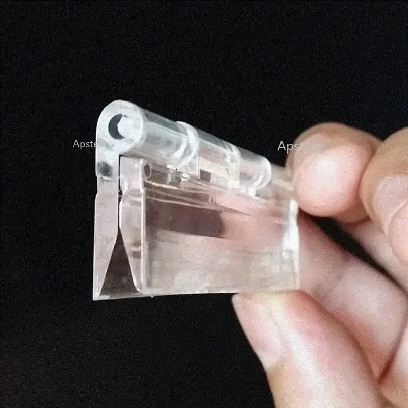 10Pcs Plastic Folding Hinges Transparent Plexiglass Hinge Durable Clear Acrylic 25X33 30X33 38X45 65x42