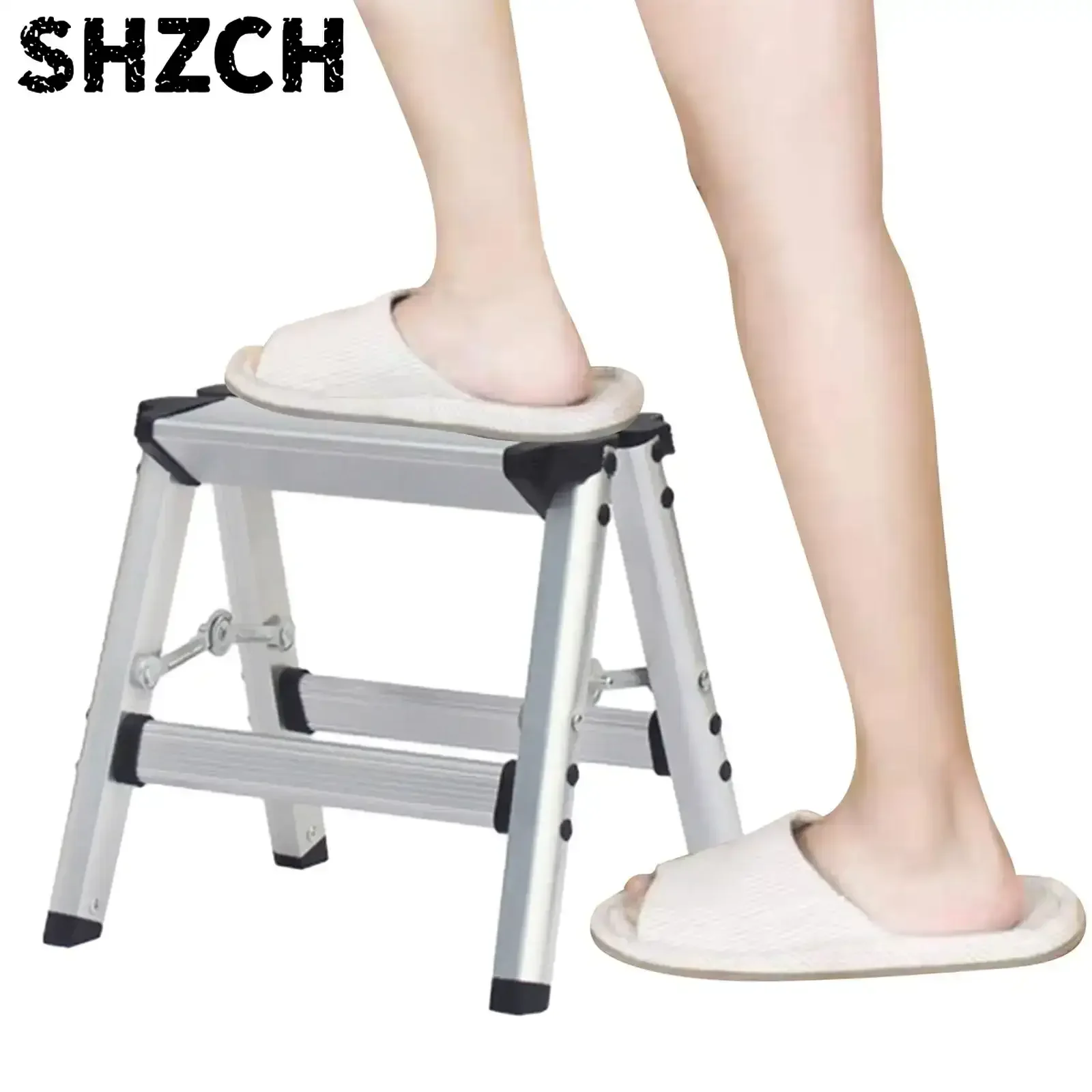 Folding Ladder Space Saving Multifunctional Nonslip Lightweight Durable Practical for Household Kitchen Shop Office Supermarkets