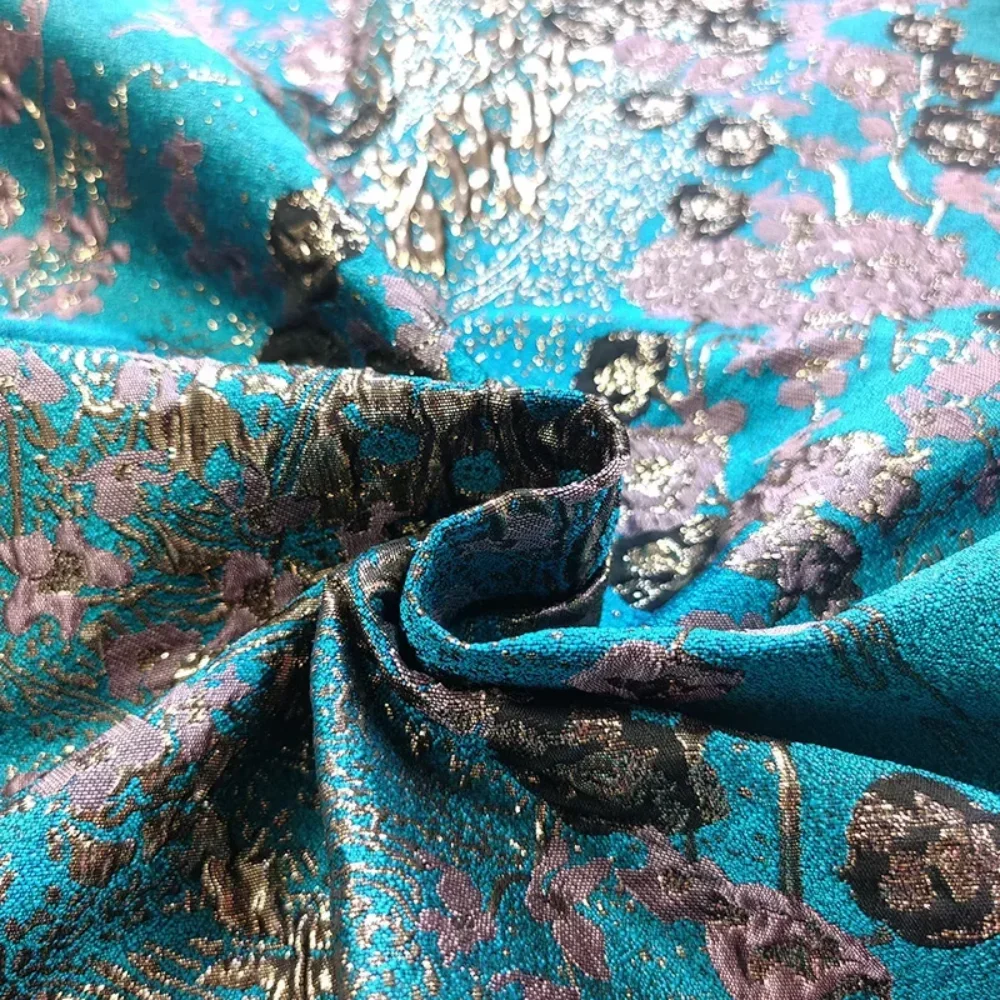 Matal Wire Jacquard Fabric Windbreaker Woven Brocade Clothing Wholesale Cloth Apparel Sewing By The Meter Diy Material