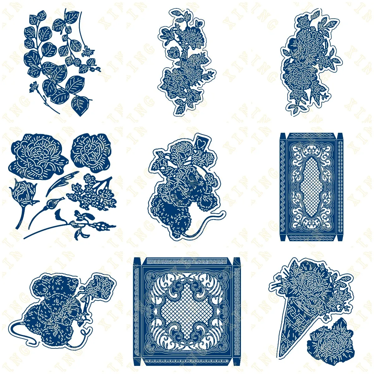 

Mouse Floral Swag Box Metal Craft Cutting Die Diy Scrapbook Paper Diary Decoration Card Handmade Embossing New Product 2023