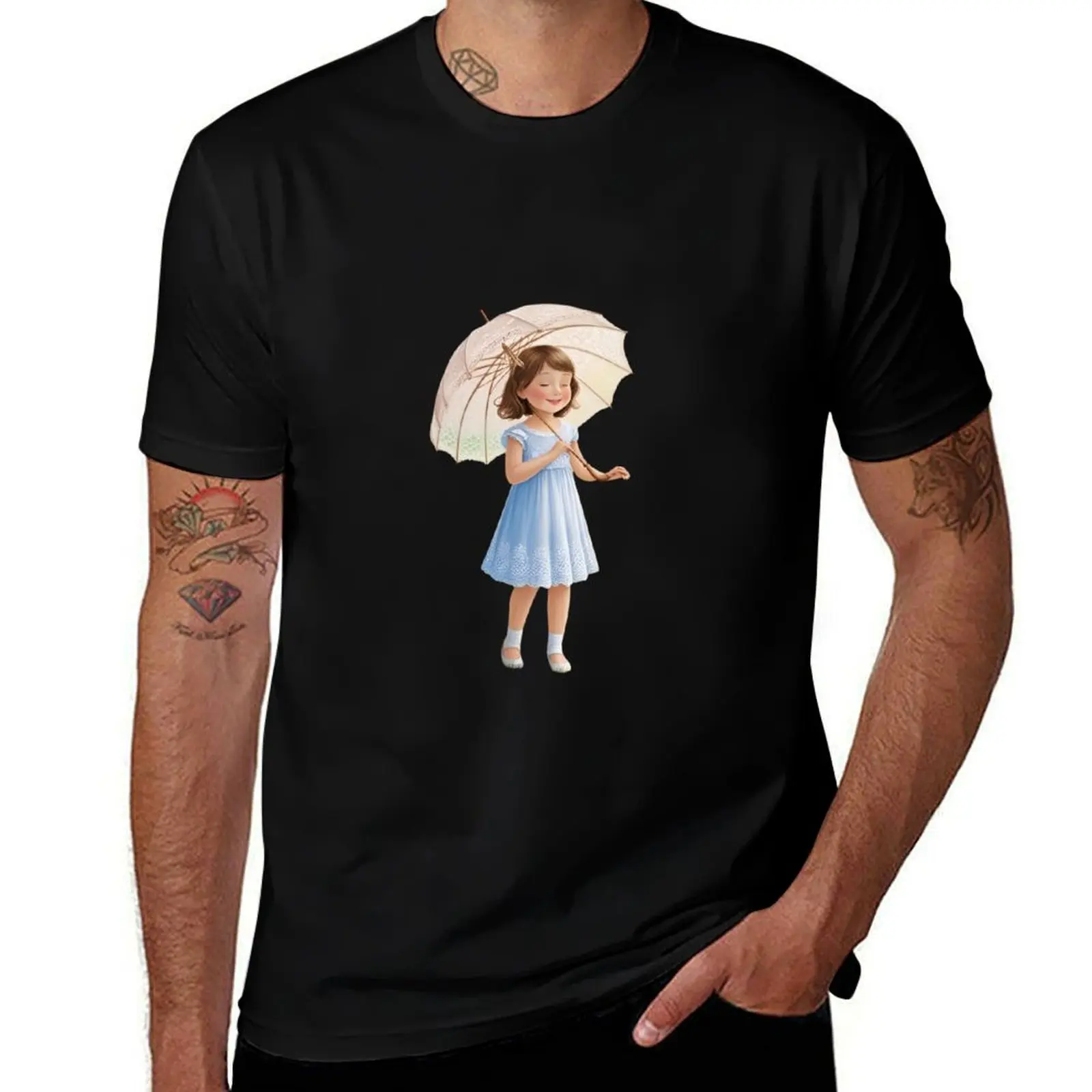 

Umbrella Charm – Minimal Girl Art T-Shirt Clothing kawaii clothes street wear mens clothes