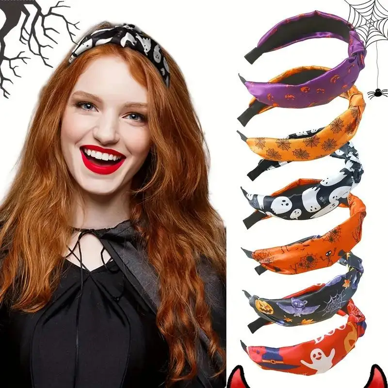 

New Halloween Headband For Women, Trendy Fashion Studded With Pearls And Diamonds, Pumpkin Ghost Accessories, Holiday Party Hair