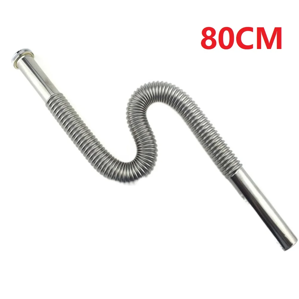 Stainless Steel Drain Tube For Sink Drainage Featuring S Bend Shape And Corrugated Flexibility To Reduce Smell And Aid Flow