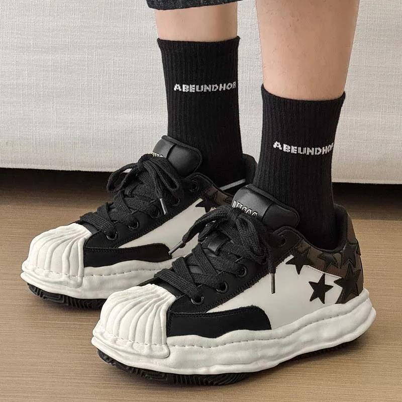 Image of Modische Herren-Sportschuhe Damen Shell Toe Star Board Schuhe Paar-Gym-Schuhe mit Dicker Sohle Trainer Casual Walking Jogging Schuhwerk