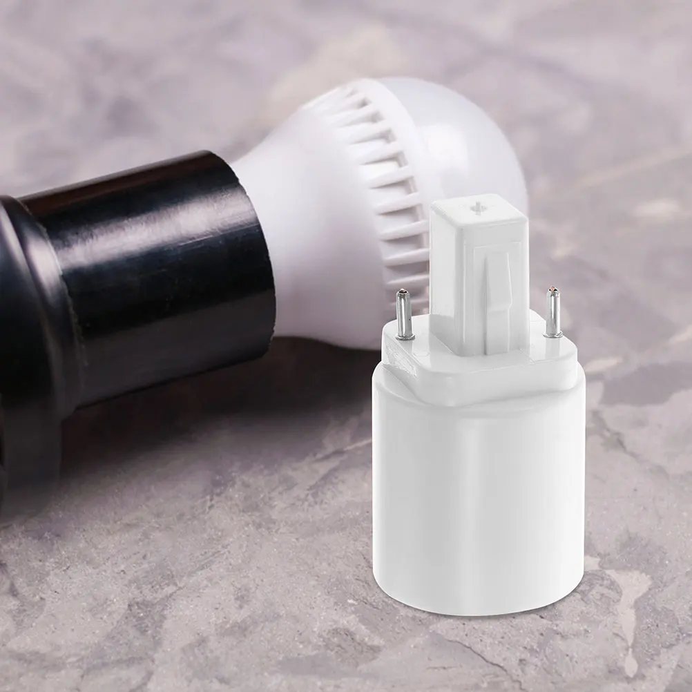 

2pcs G24D to E27 Two-pin Lamp Socket Converter Copper Safe Material Overload Protection Bulb Adapter Home Office Car Lamp Use