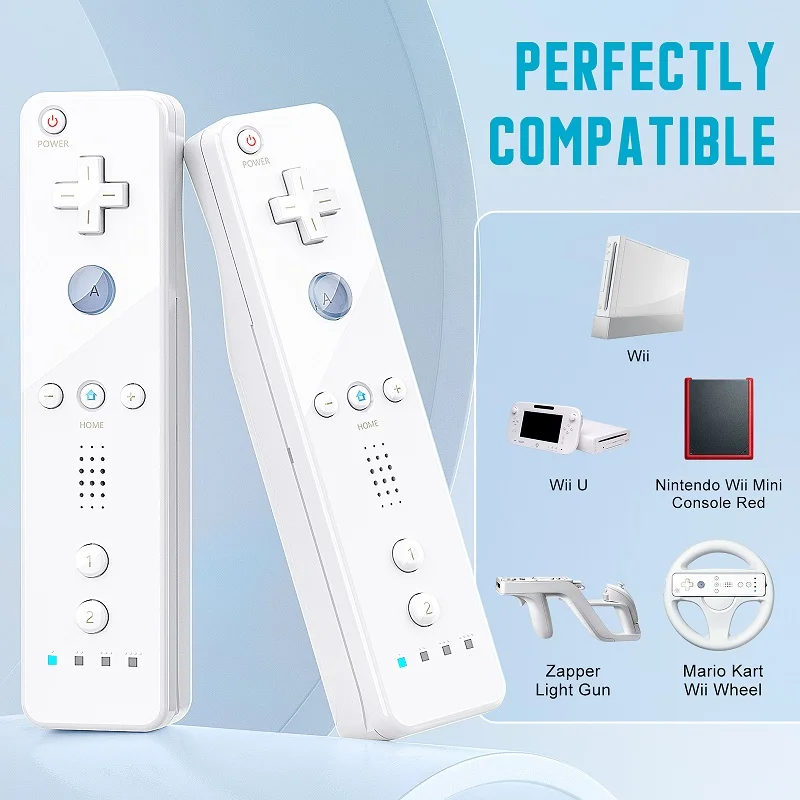 2-in-1 voor Nintendo Wii-controllerset Optioneel Motion Plus Joystick Draadloze afstandsbediening Gamepad met siliconen hoesje Videogame