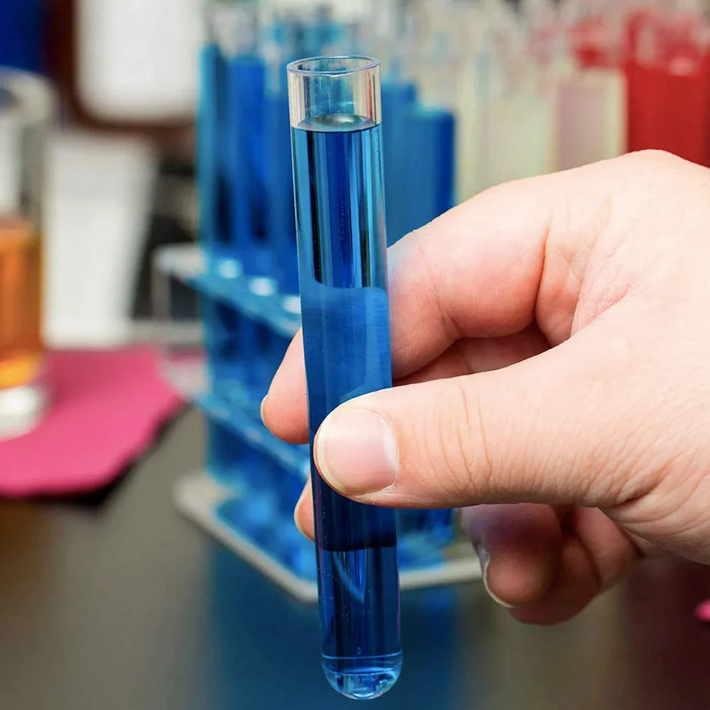 10 Pcs Test Tube Scientific Clear Retail Tubes Cone Stopper Sample Bottles Storage Container