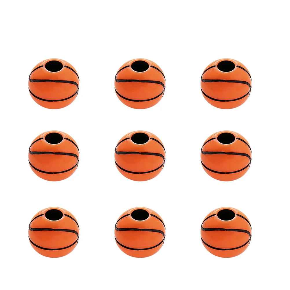 50pcs Acrylic Basketball Shape Beads DIY Ball Beaded Accessories Gift for Bracelet Necklace Jewelry Decor (Orange)