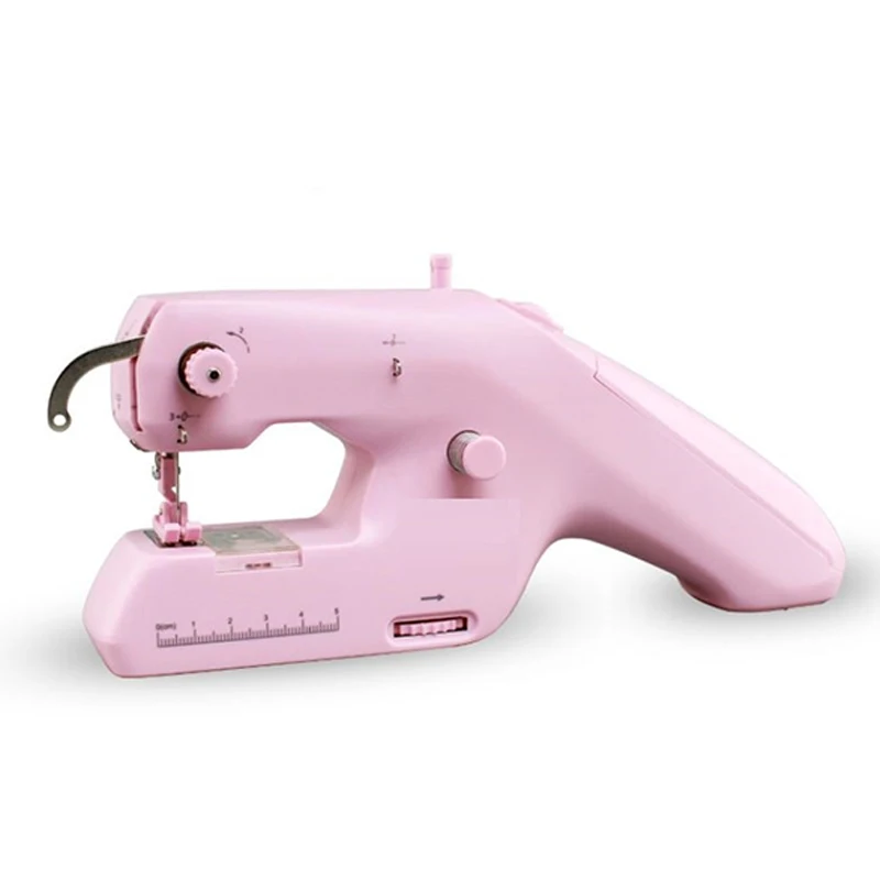 ZDML-6 آلة الخياطة الصغيرة المحمولة المحمولة الكهربائية مزدوجة الموضوع بسرعة إبرة الموضوع الملابس النسيج آلة الخياطة