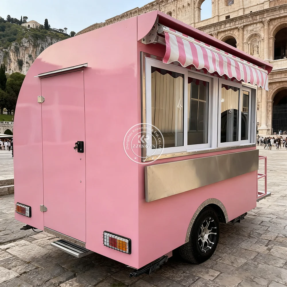 

Custom Commercial Food Van Concession Street Mobile Food Truck Cart Fast Square Snack Food Trailer for Sale USA
