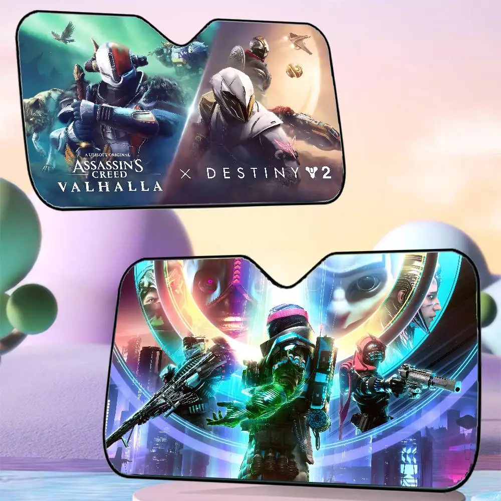 

Game D-Destiny 2 Car SunShade Car Window Sunshade Sunblock Front Windshield Hood Interior Front Baffle Double Ring Sunshade