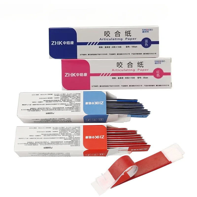 

2 Boxes 30/100µm Dental Lab Articulating Paper Blue Red Occlusion Paper Oral Care Teeth Whitening Dentist Occlusal Strips Tools