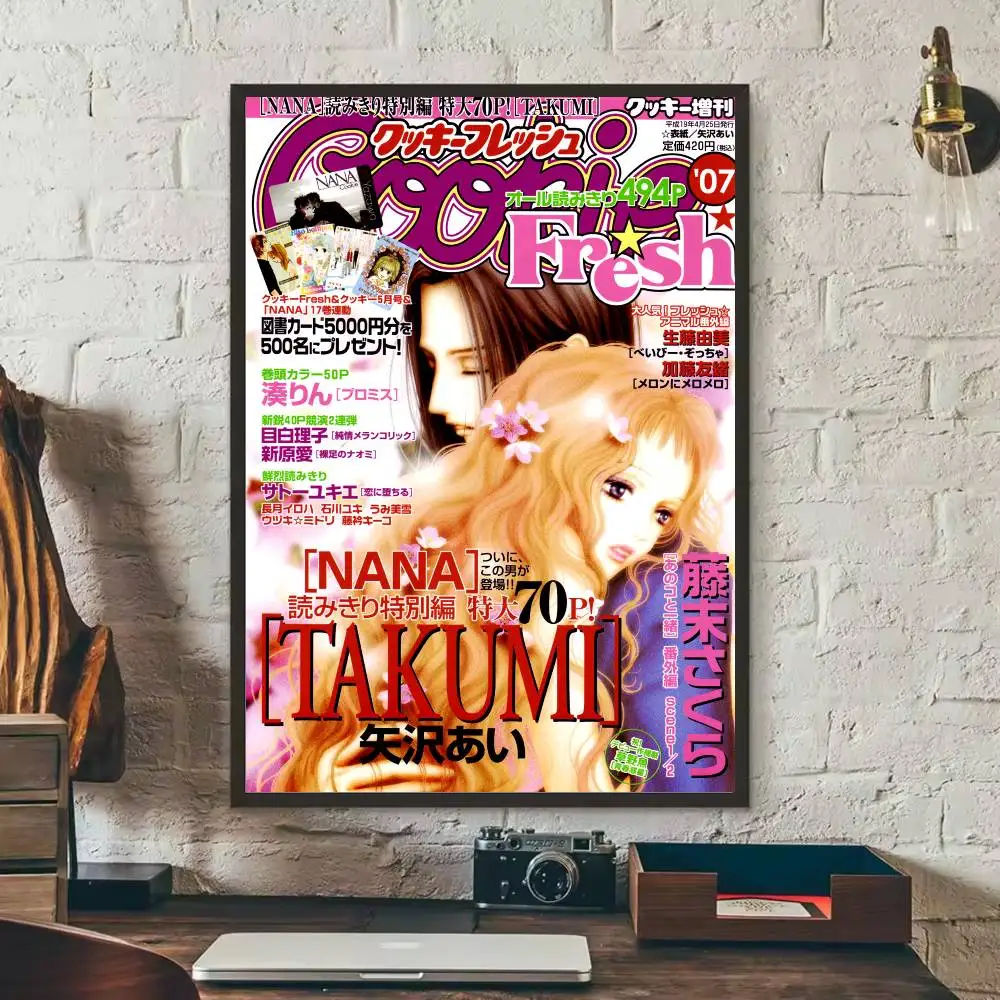 ملصق NAna Anime باللون الأسود على شكل حرف S عالي الدقة على الحائط اللاصق المقاوم للماء وغرفة المعيشة المنزلية وغرفة النوم والديكور الجمالي