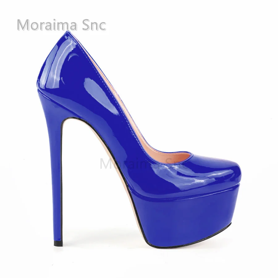 Patent Leather Extremely High Heels Women\'s Pumps Stiletto Multicolor Platform High-Heeled Shoes for Women Fashion Catwalk Shoes