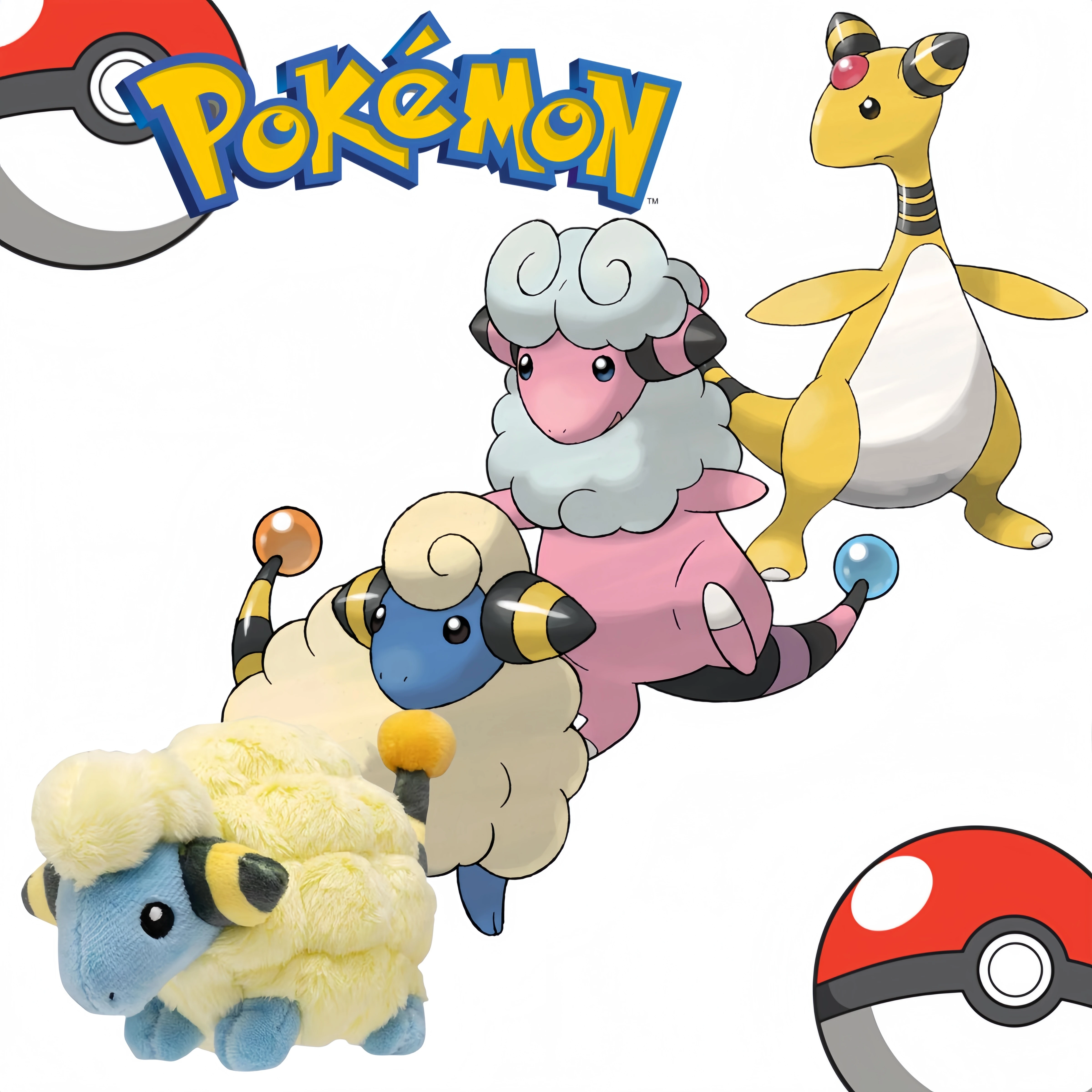 

Pokemon Plush Pikachu Medium Size Mareep Doll Flaaffy Ampharos Toy 23cm Soft Sheep Pillow Cushion Gift For Children