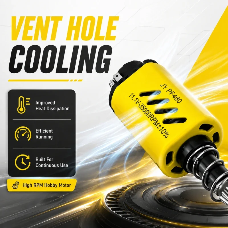 Yellow Perforated Shell PF460 460 Type Motor 35000RPM Output Durable Structure Hobby Collection Electronic Parts