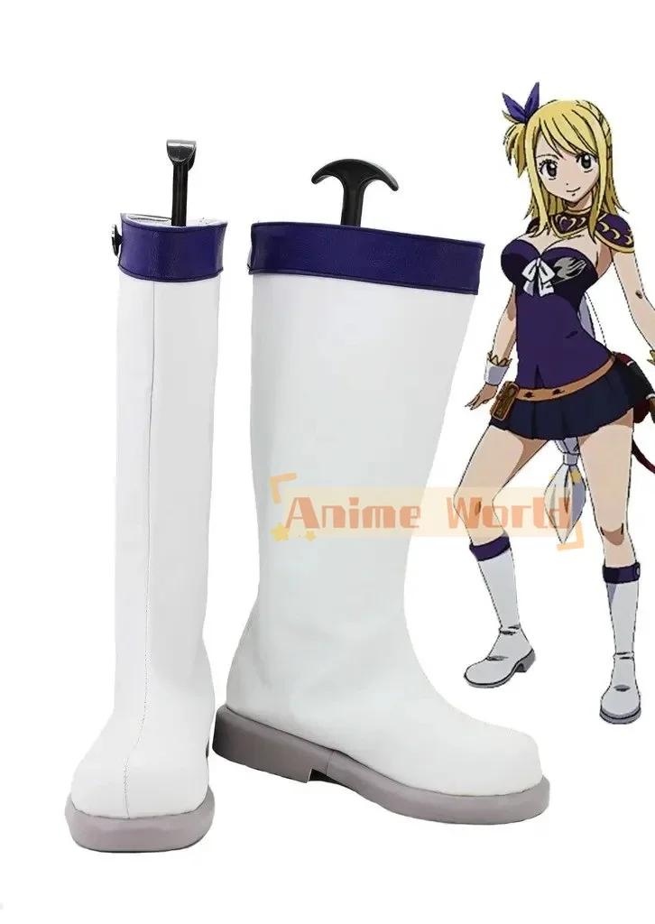 Chaussures Cosplay Lucy Cosplay bottes chaussures blanches sur mesure hommes et femmes portent des chaussures