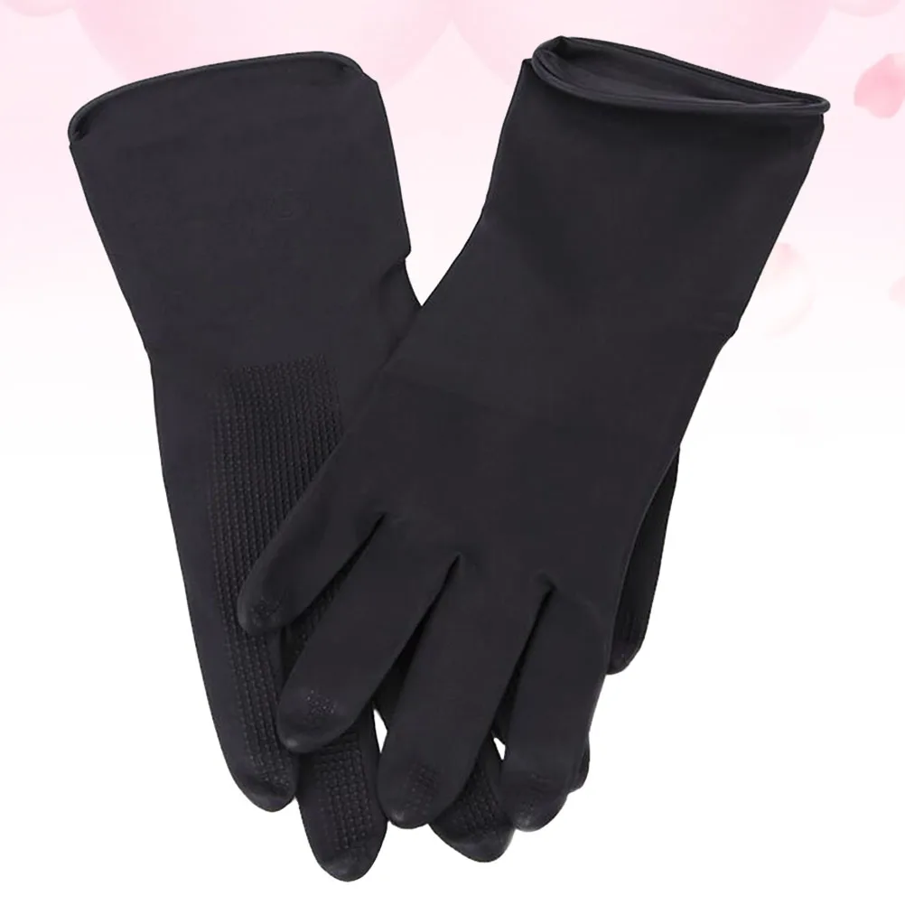 

5 Pairs slip Gloves for Dye Hair Shampoo Gloves Salon Reusable Cotton Latex Small Hair Dye Glove Man