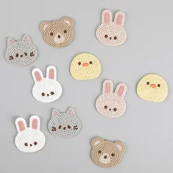 Little Bear Rabbit Cute Chicken Cat Cartoon Embroidered Cloth Sticker Bag Hair Woolen Sweater Shoes and Socks Accessories