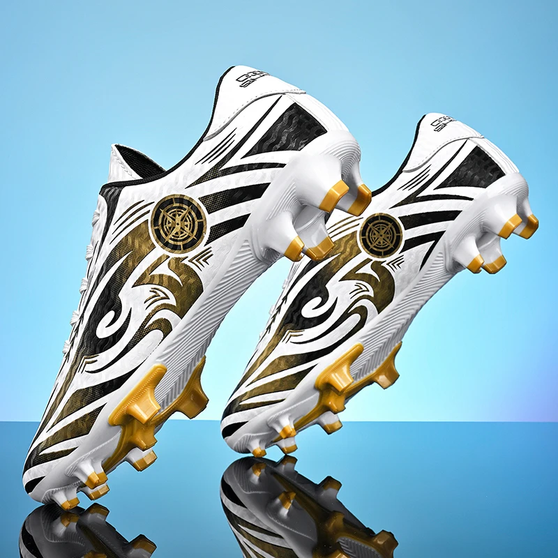 

New Football Shoes Children's Five-a-side Large Toddler Middle Long Nail Soccer Shoes Low Help Breakup Nail Leather Foot Sports