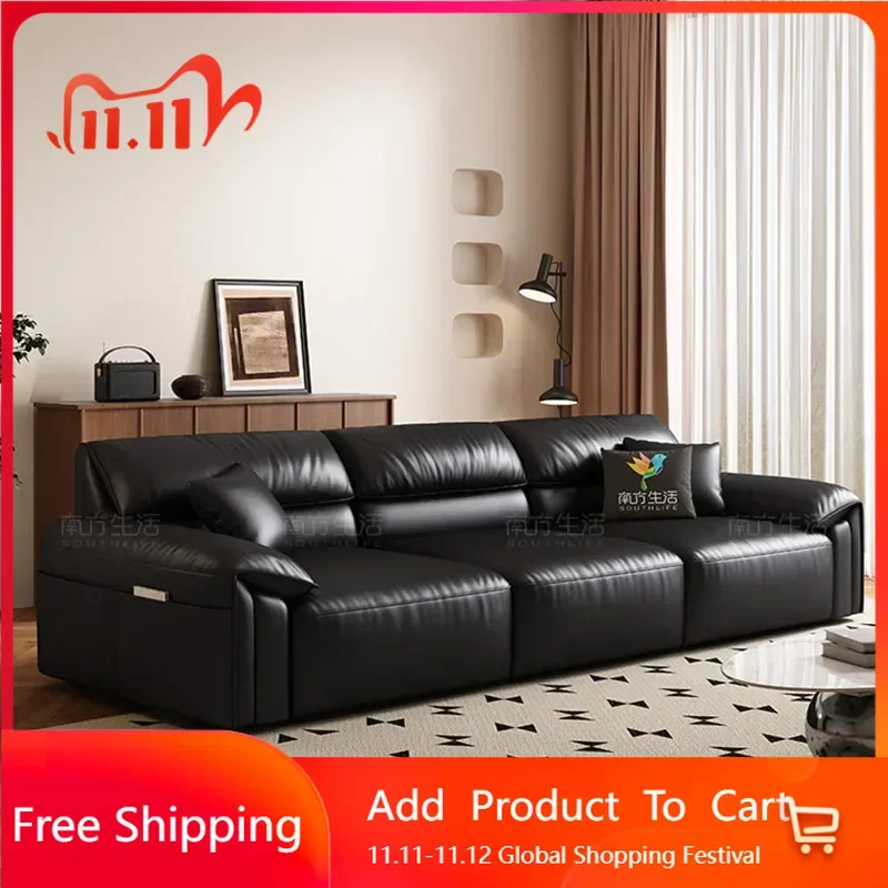 

Salon Waterproof Living Room Sofas Black Armrest Sleeper Lounges Electric Sofa Luxury Designer Lounge Divano Trendy Furniture