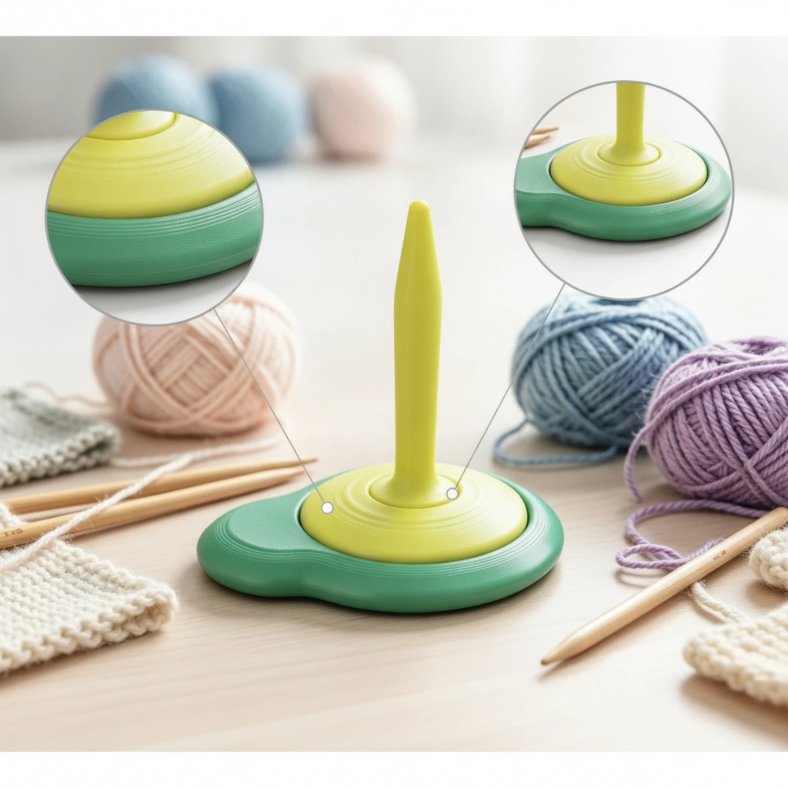 Yarn Winder with Spindle Tabletop Yarn Winder Tool Portable Sturdy for Knitters, Craft Room