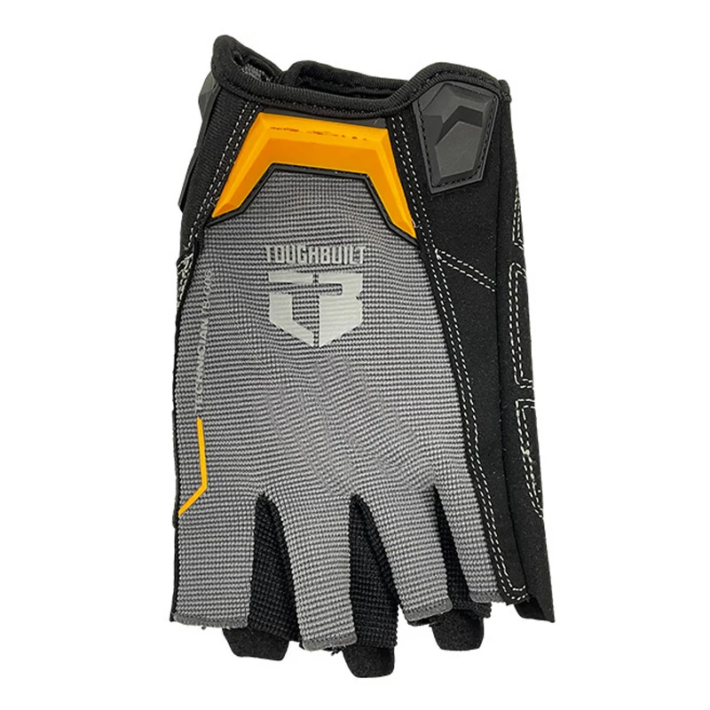 TOUGHBUILT TB-G06-L Microfiber Wear Resistant Half Finger Work Gloves Multi Purpose Soft Breathable Protective Gloves