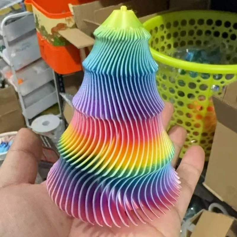 Decompression Rotating Ripple Star Top Christmas Tree Toys 3d Printed Rotatable Decompression Toy For Kids Adults
