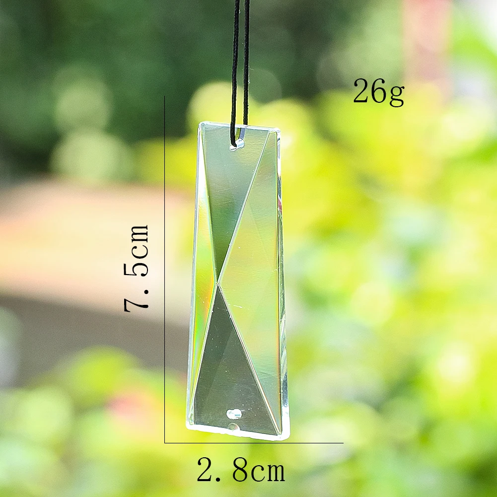 75mm Clear Trapezoidal Crystal Pendant Prism Suncatcher Faceted Chandelier Crystals Parts Home Hanging Decoration Accessories