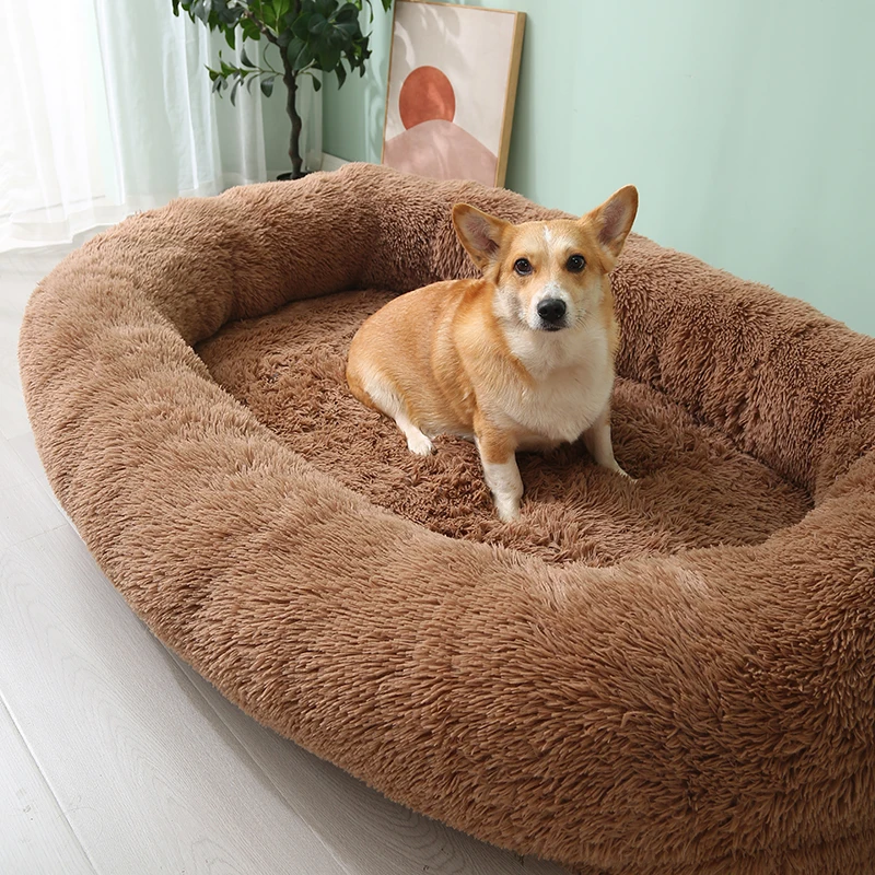 Manufacturer High Quality Menschliches Hundebett Blanket Match Memory Foam Big With Blanket Sofa First Human Dog Bed