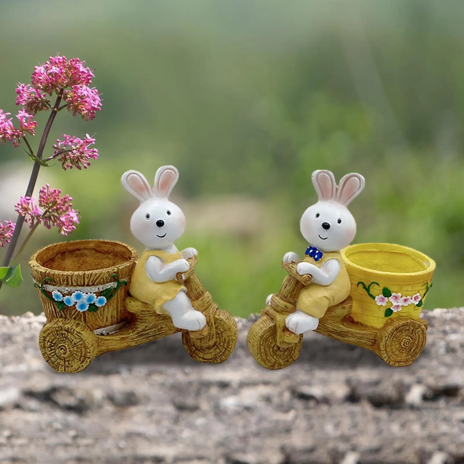 

2 Pieces Rabbit Flower Pot Cute Bud Vase Rabbit Statue Decoration Flower Vase for Kitchen Outdoor Office Table Centerpiece Home