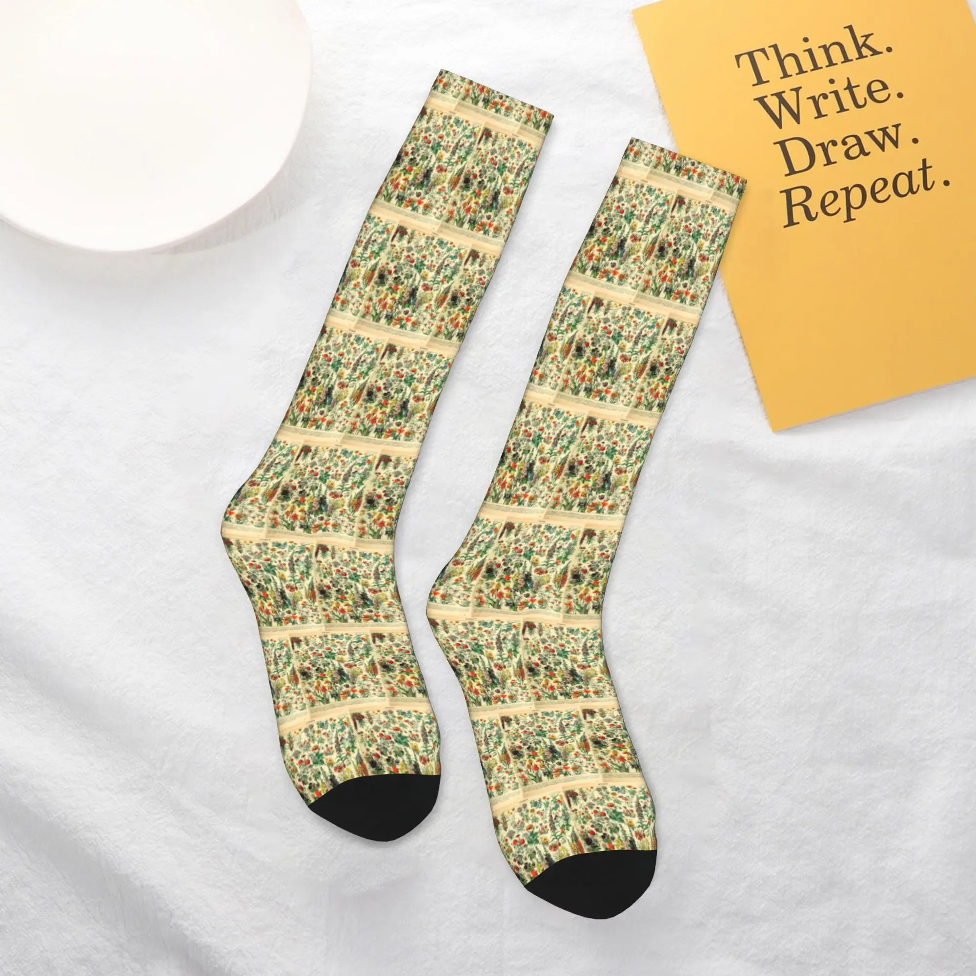 

Всесезонные чулки для экипажа, типы цветов, носки Adolphe Millot, длинные носки в стиле Харадзюку, аксессуары для мужчин и женщин, рождественские подарки