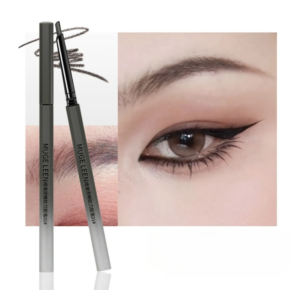 Flat Tip Eyeliner Gel Pencil Waterproof Long Lasting Smudge Proof Sweatproof for Daily Makeup Professional Easy To Apply Beauty