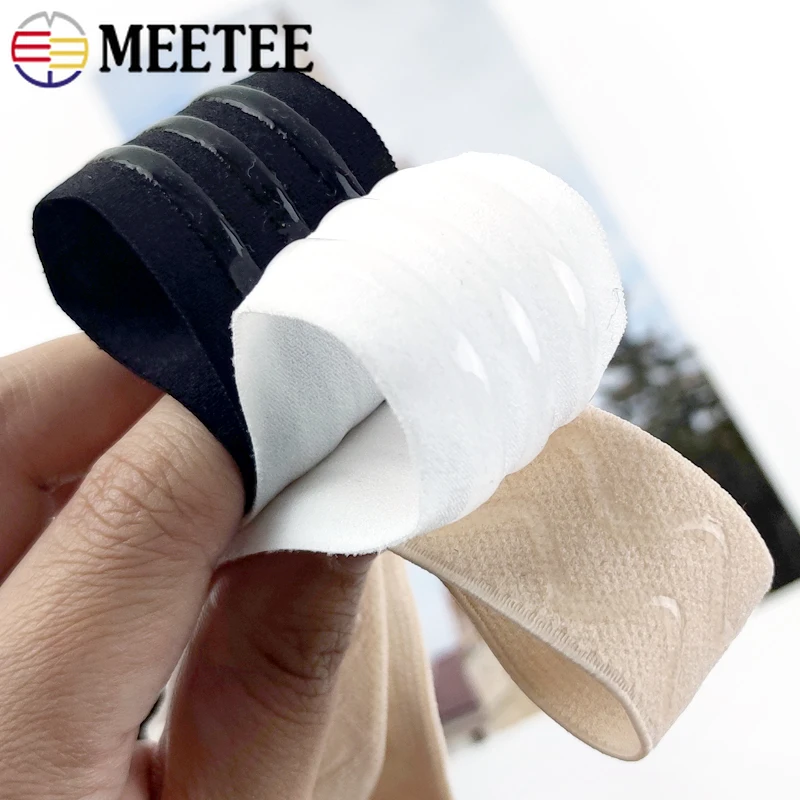 

1-5M Meetee 25/30mm Elastic Band Bra Strap Clothing Webbing Stretch Straps Anti Slip Rubber Belt for Waist DIY Sewing Accessory